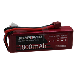 AGA POWER 1800mAh 11.1V 70C 3S1P 